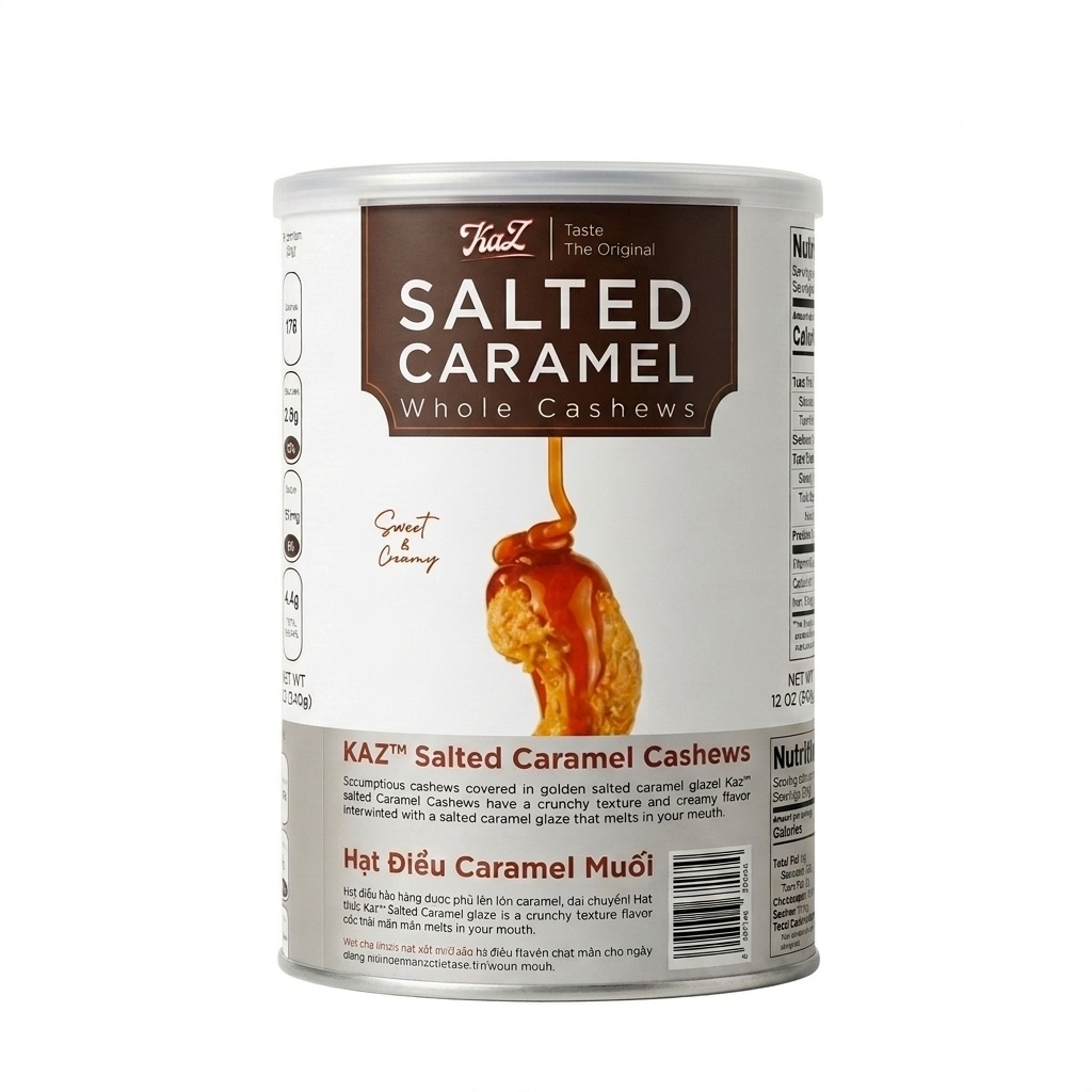 Salted Caramel cashews/hạt điều Caramel muối 340g KAZ
