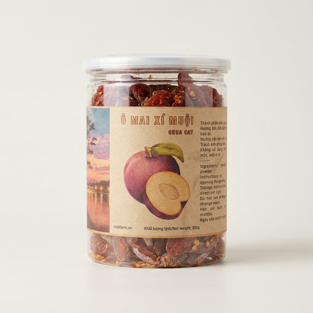 Ô mai đào xí muội không hạt chua cay 300g MDF