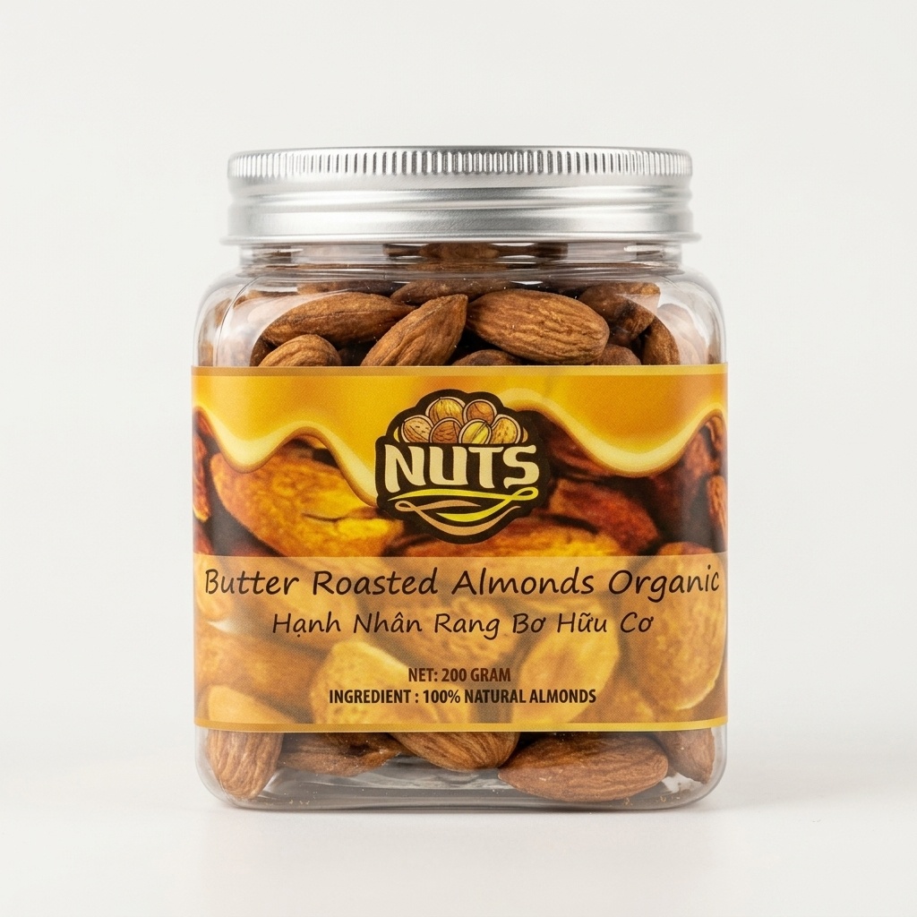 Hạnh nhân rang bơ hữu cơ 200g NUTS