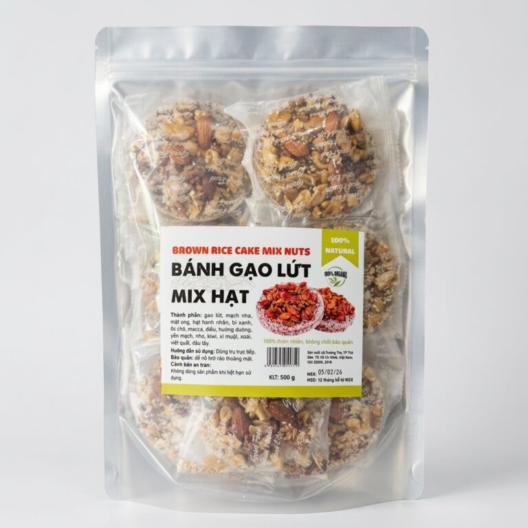 Bánh gạo lứt Mix hạt 500g