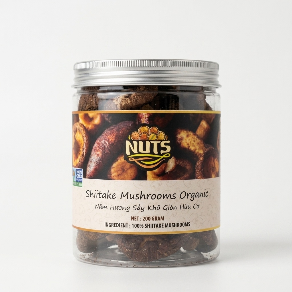 Nấm hương sấy khô giòn hữu cơ 200g