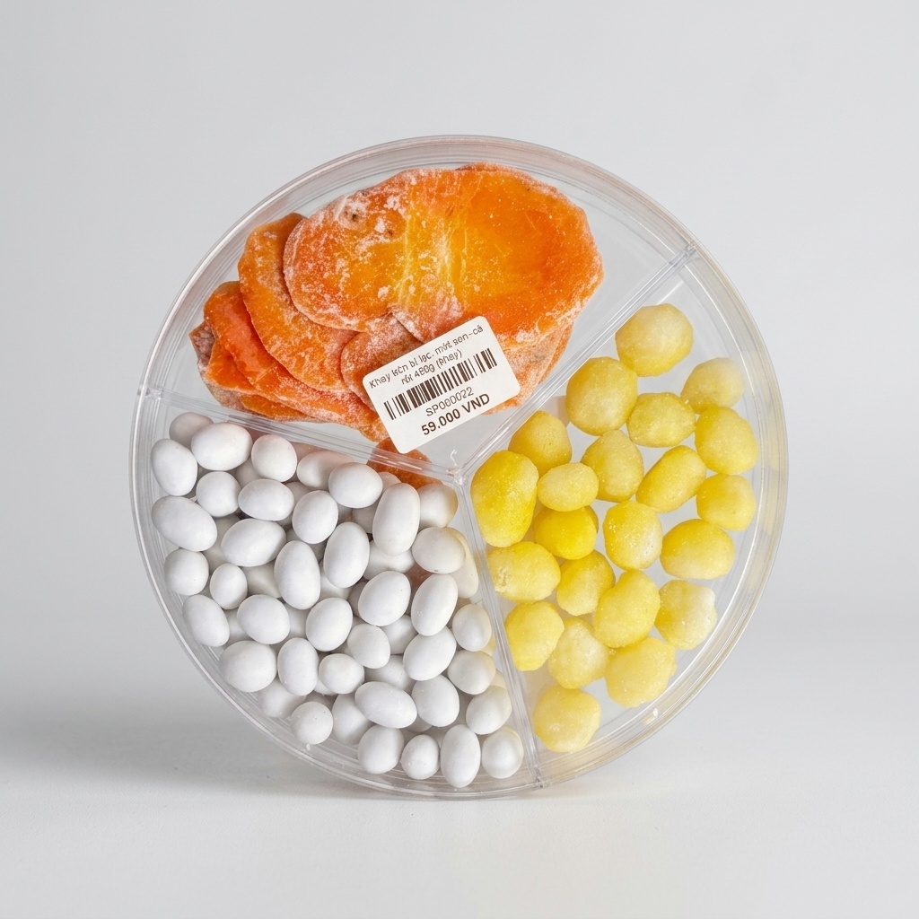 Khay tròn bi lạc- mứt sen- cà rốt 450g