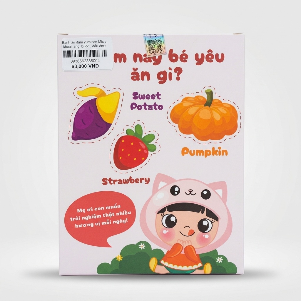 Bánh ăn dặm yumisan Mix vị khoai lang, bí đỏ , dâu 6m+ NA