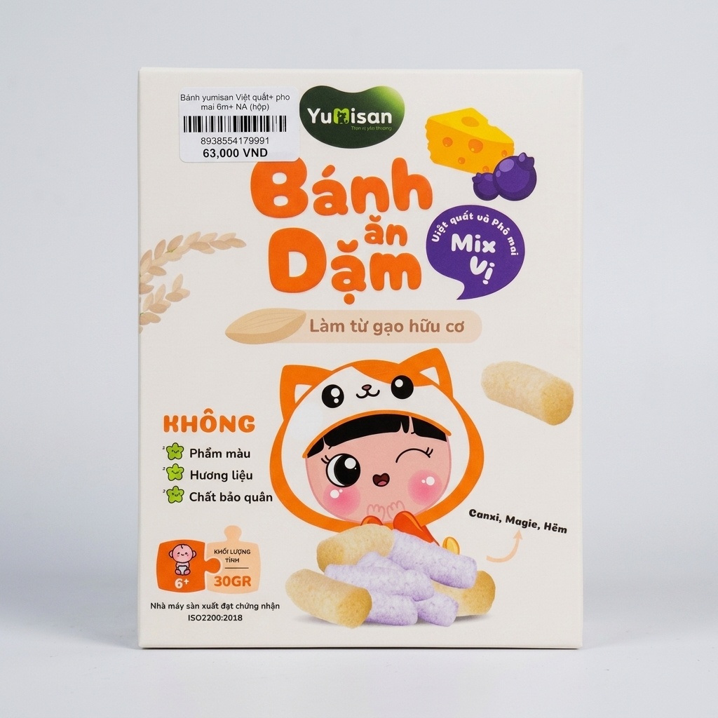 Bánh yumisan Việt quất+ pho mai 6m+ NA