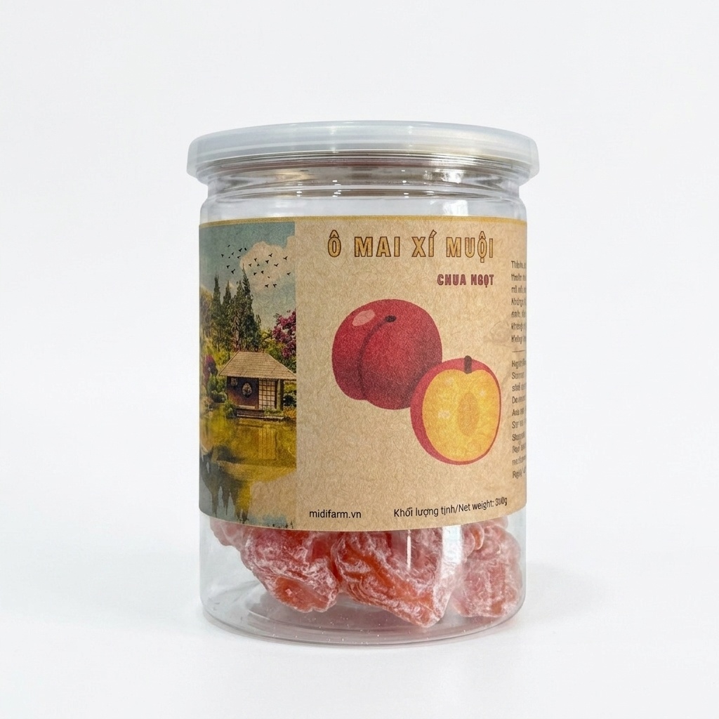 Ô mai đào xí muội không hạt chua ngọt 300g MDF