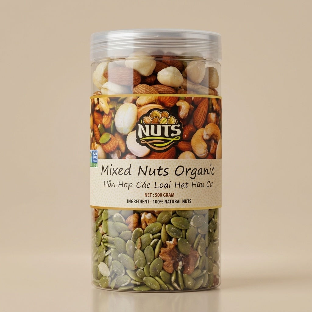 Hỗn hợp các loại hạt hữu cơ Nuts 500g