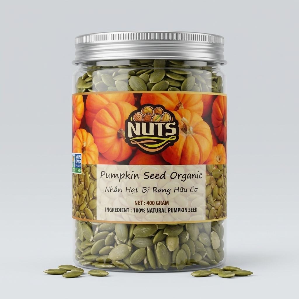 Nhân hạt bí rang hữu cơ Nuts 400g