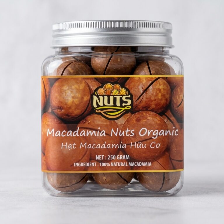 Hạt quả maccadamia còn vỏ nuts Organic 250g