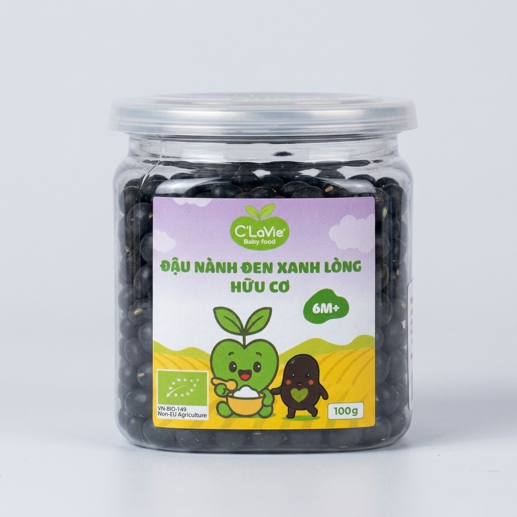 Đậu nành Đen Xanh Lòng hữu cơ C'LaVie 100g