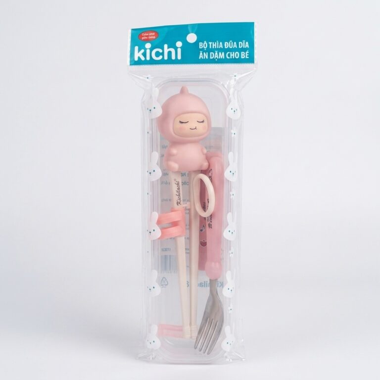 Bộ 3 thìa đũa dĩa ăn dặm cho bé Kichi MA113 NA